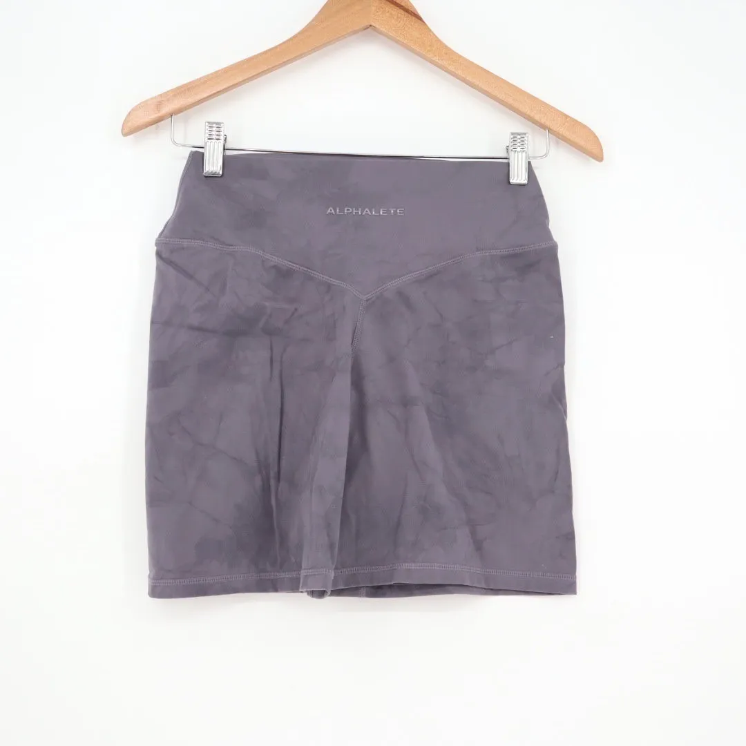 Alphalete Athletics Tie Dye High Waisted Biker Shorts Gray Size L Size L - Image 5