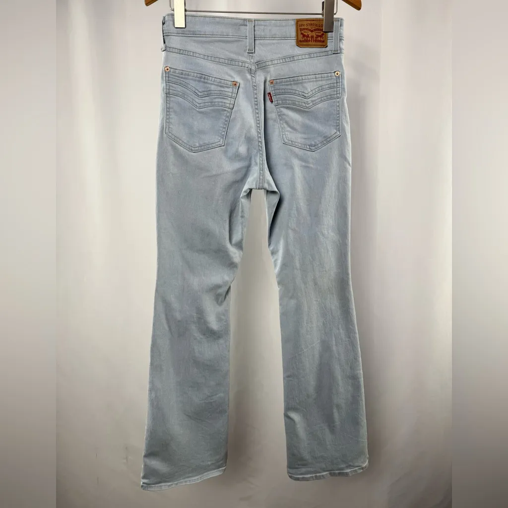 Levi's 726‎ High Rise Flare Split Hem Jeans in Light Blue Size 29 - Image 9