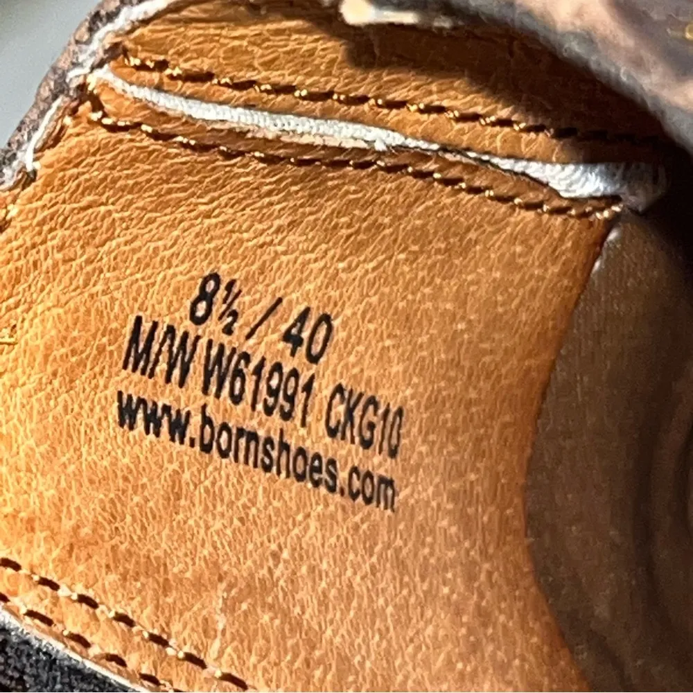 Born Tour Brown Leather Studded Western Booties Ankle Boots Shoes size 8.5 / 40 - Image 8