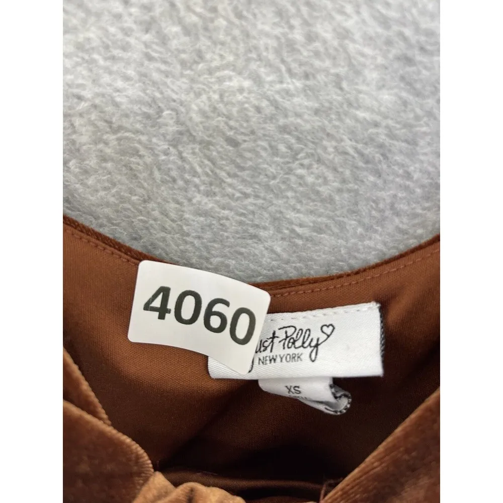 Just Polly Women's Bodysuit Velvet Brown Size XS Cutout Hips Sleeveless - Image 6