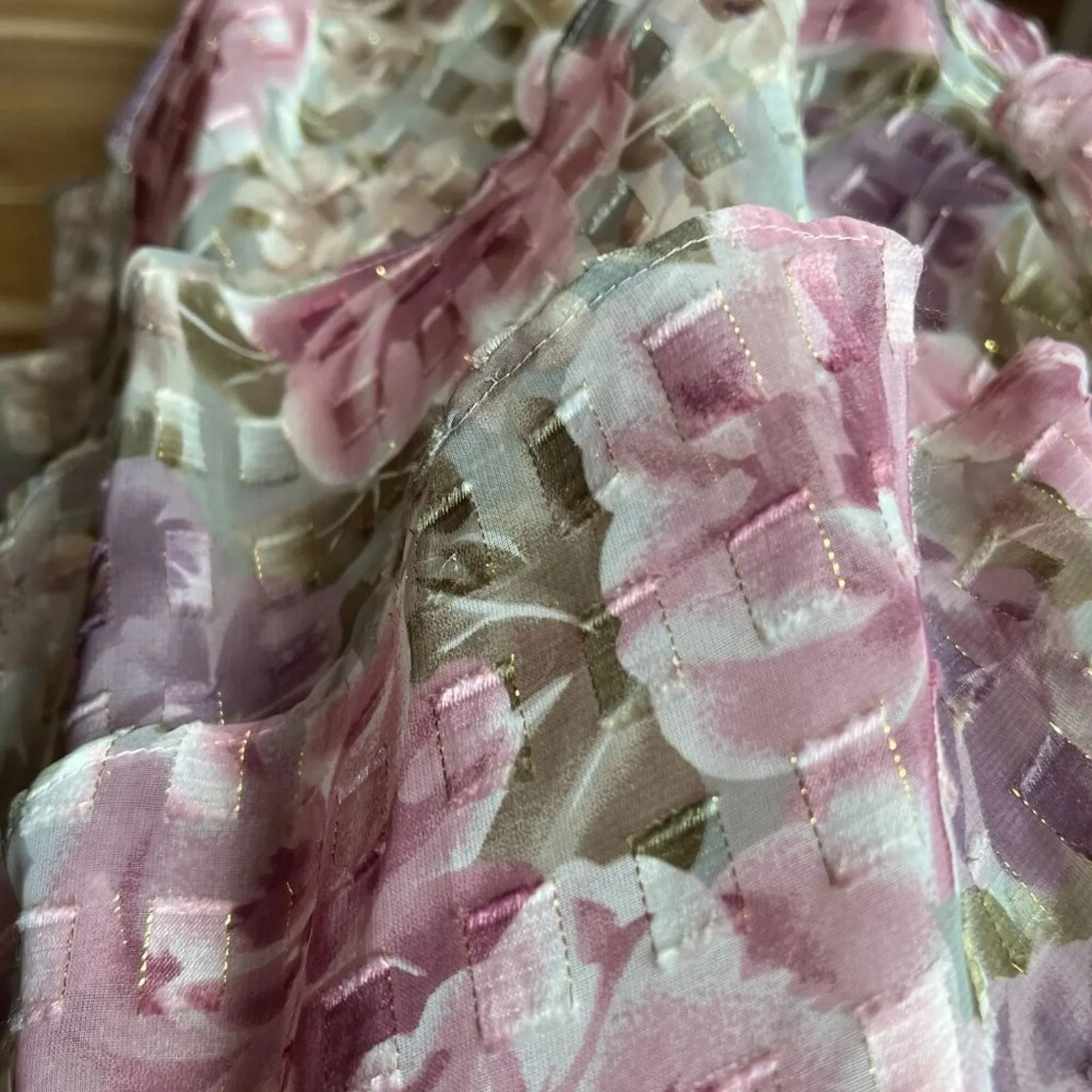 Vintage Dress Medium Set Semi Formal Large Retro Cottage Boho Sheer 80s 40s Rose Pink - Image 11