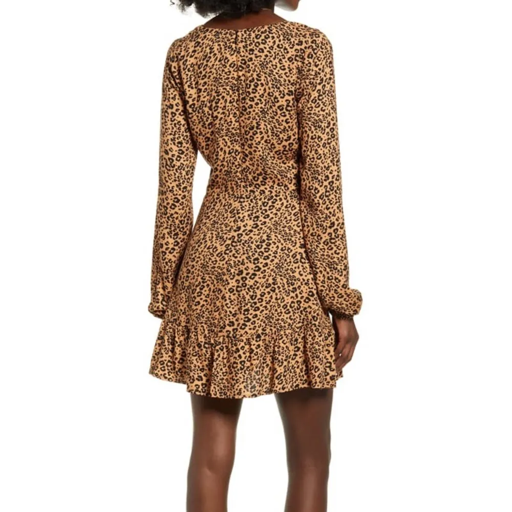 Love,Fire Leopard Print Long Sleeve Minidress - Image 2