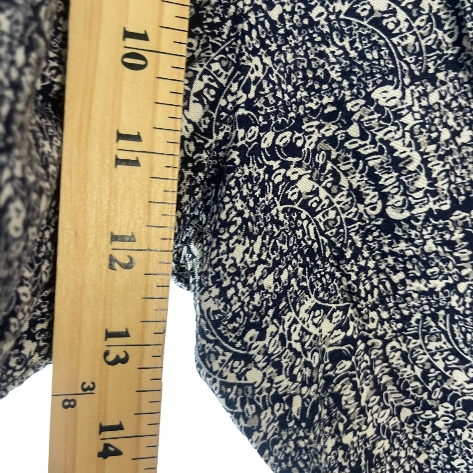 Chico's‎ Design Women's Size 1 Small Blue Printed Pull On Flowy Crop Pants - Image 8