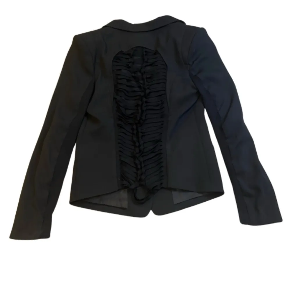 BCBGMAXAZRIA Woven Black Blazer Medium - Image 4