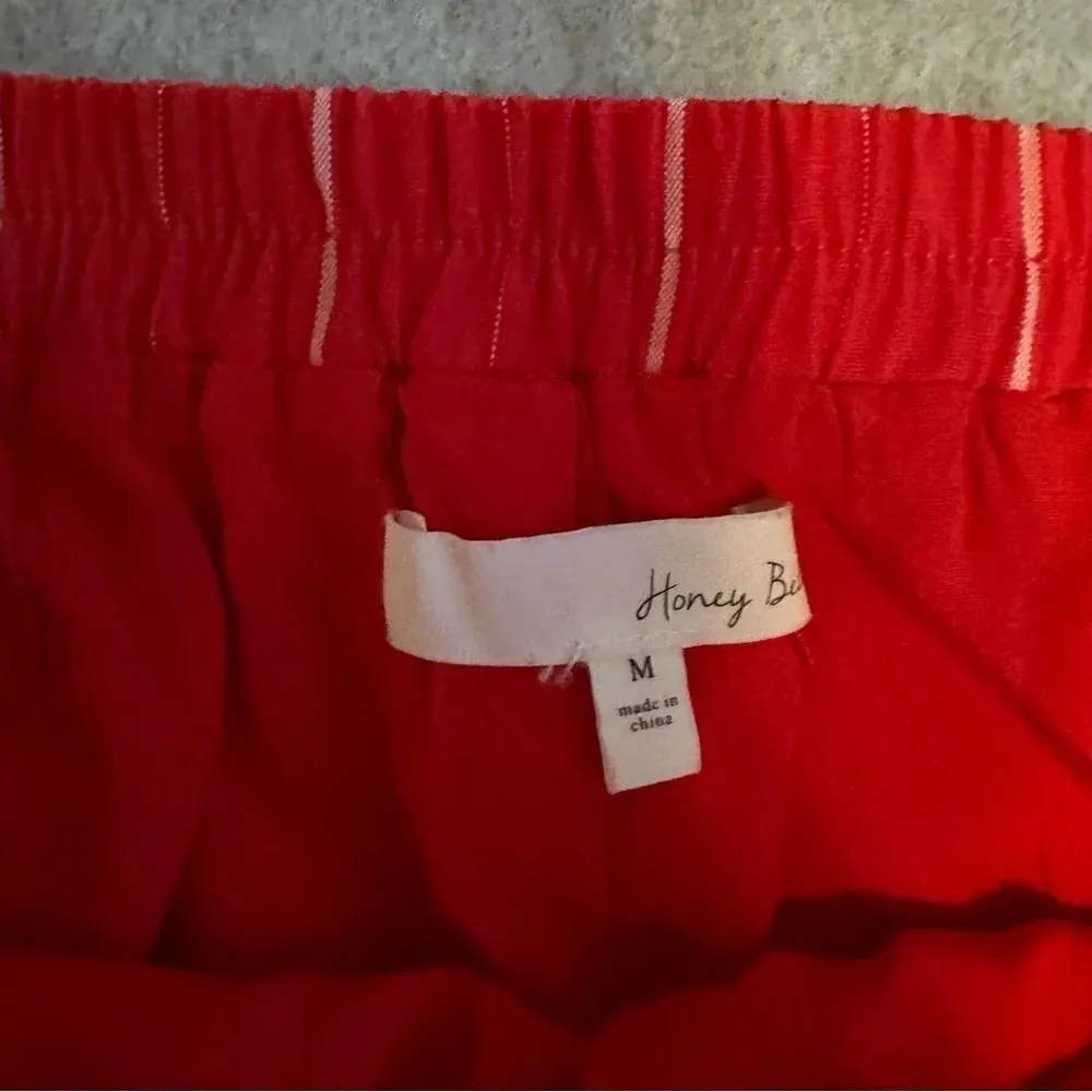 Honey Belle red stripe strapless crop top and short set size M - Image 5