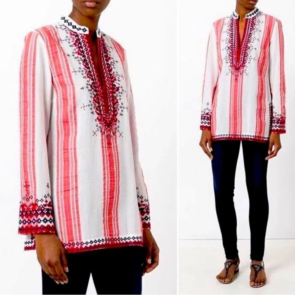 Tory Burch Embroidered Tunic Top - Image 2
