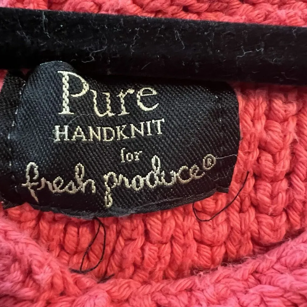 Pure Handknit Women’s Sweater  Large Pink Fresh Produce - Image 3