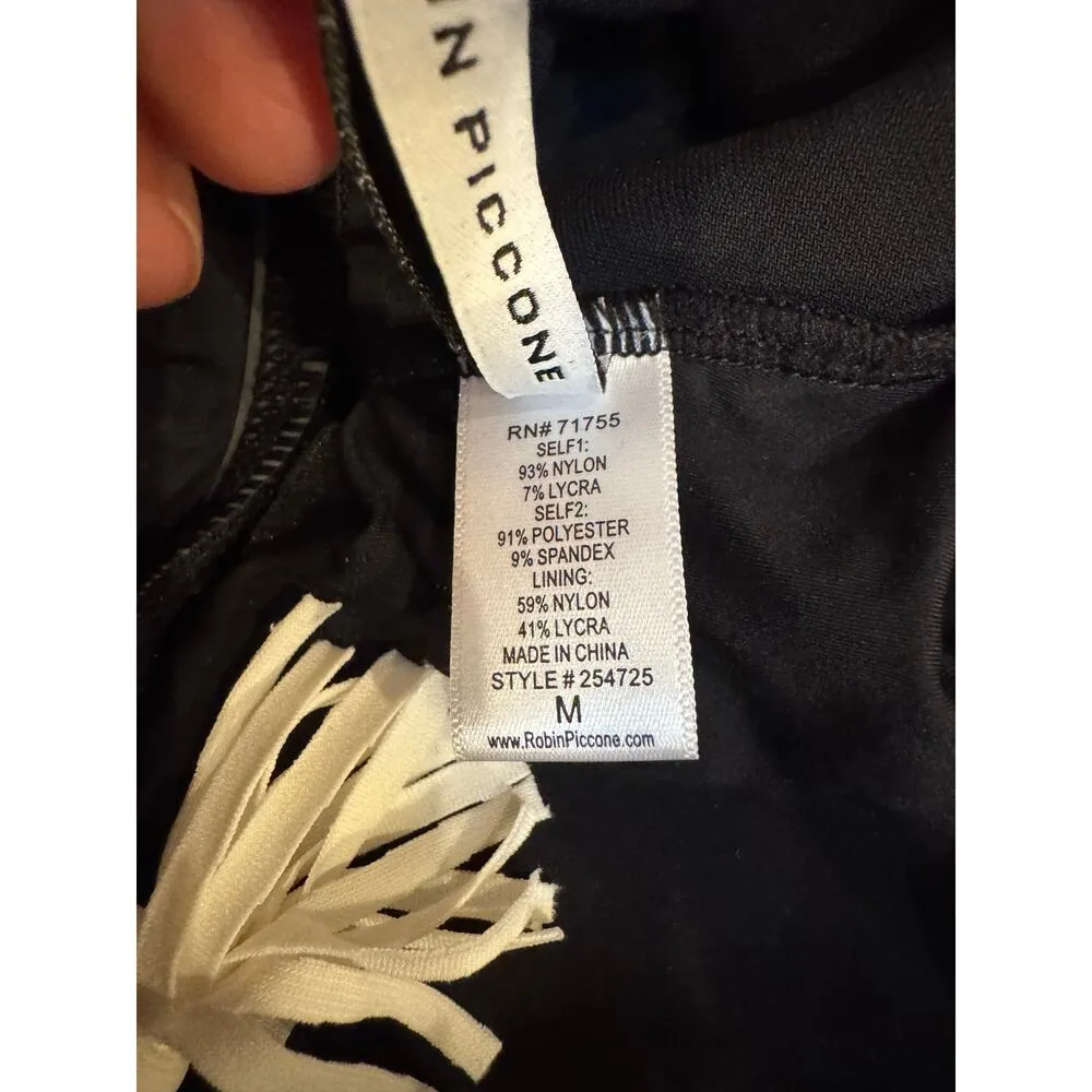 Robin Piccone Tiena Tee Bikini Top - Black/Cream - M - Image 3