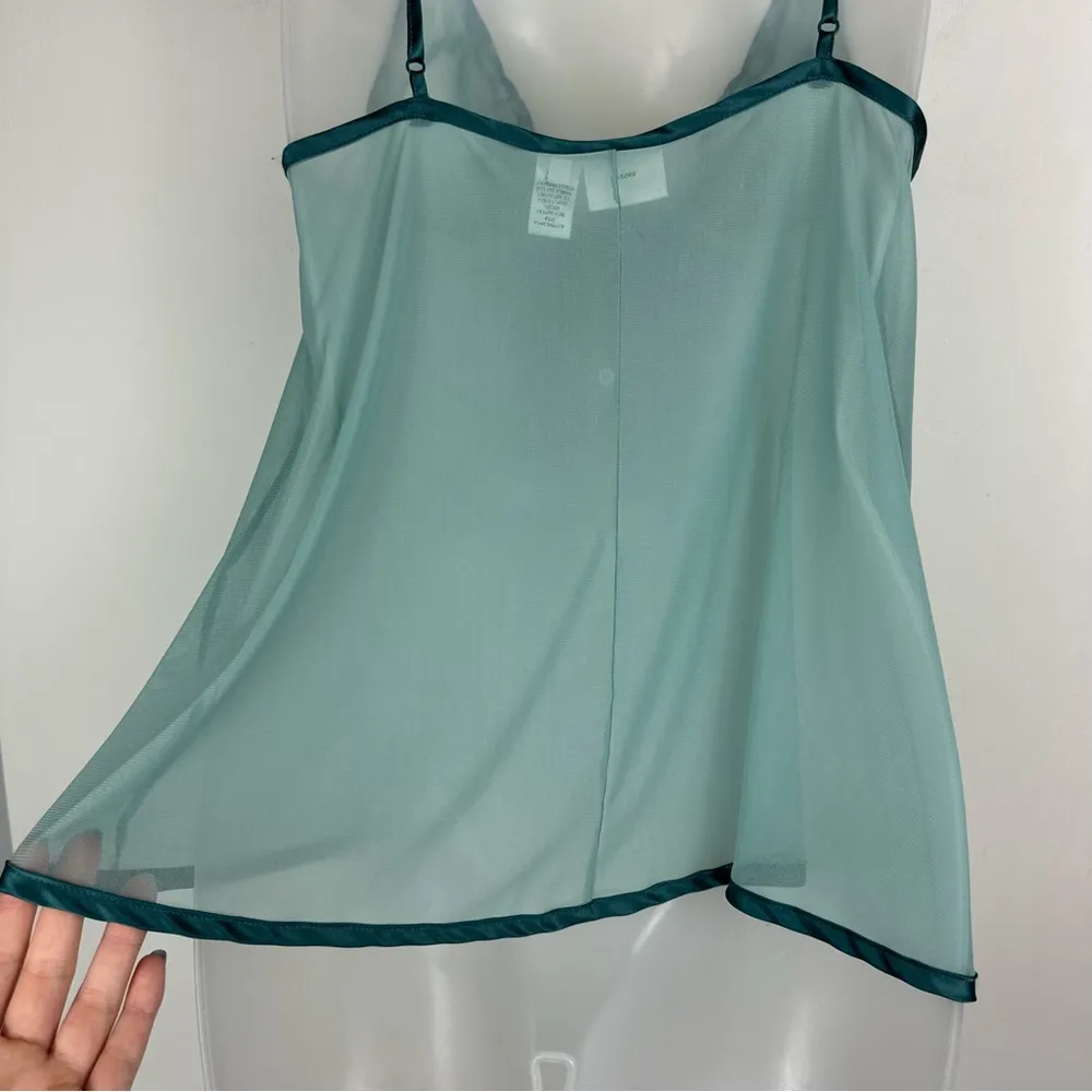 Frederick’s of Hollywood Sheer Mesh Flyaway Split Front Tie Top Sz Medium - Image 11