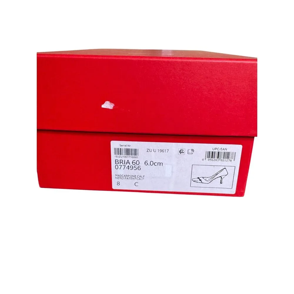 Ferragamo NIB Bria 60mm Leather Pumps in Marscapone Nero Size 8 - Image 2