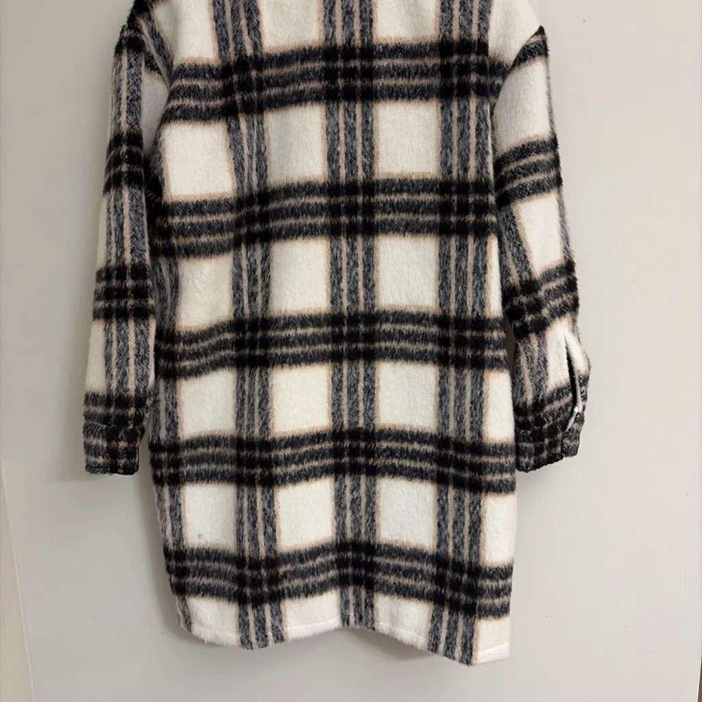 Madden NYC Womens Plaid Shacket Black/white/brown Size M Black Size M - Image 9