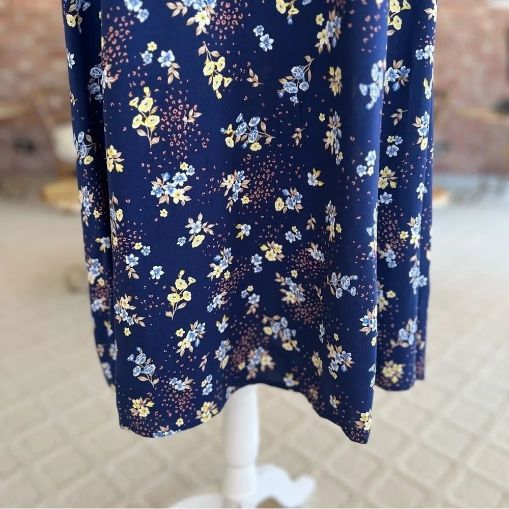 Torrid Dress Floral Leopard Animal Print Blue Ditsy Short  Sleeve 12 Garden Chic - Image 8