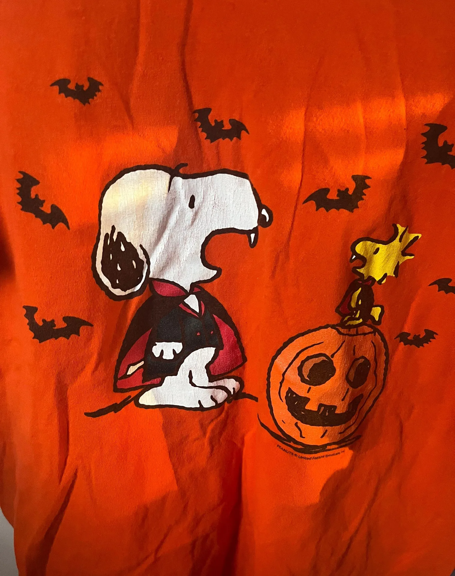 Snoopy Halloween tee Orange Size L - Image 3