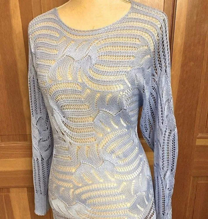Nwt,  Gorgeously Dusty Lavender Net Style Knit  Sweater - Image 2