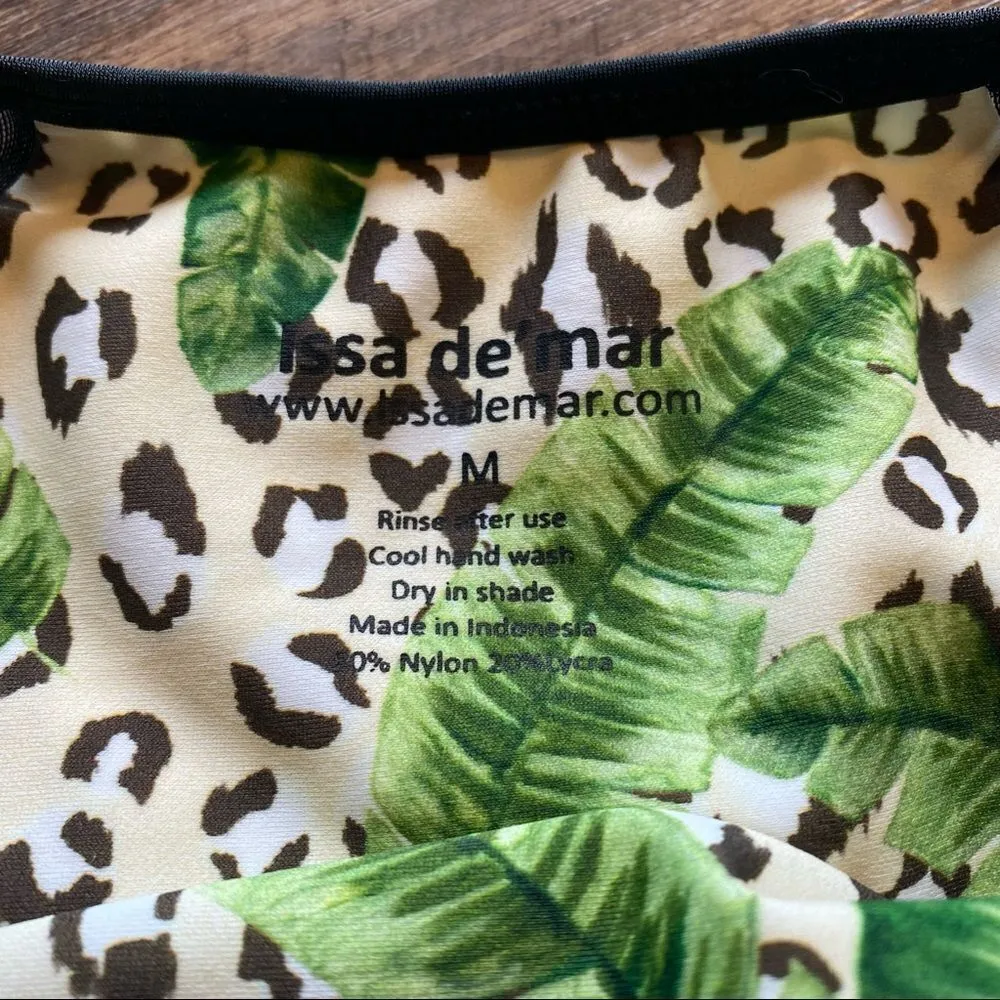 Leopard Swimsuit Mesh Tropical Animal Print Medium Green Black Issa De Mar Multiple - Image 10