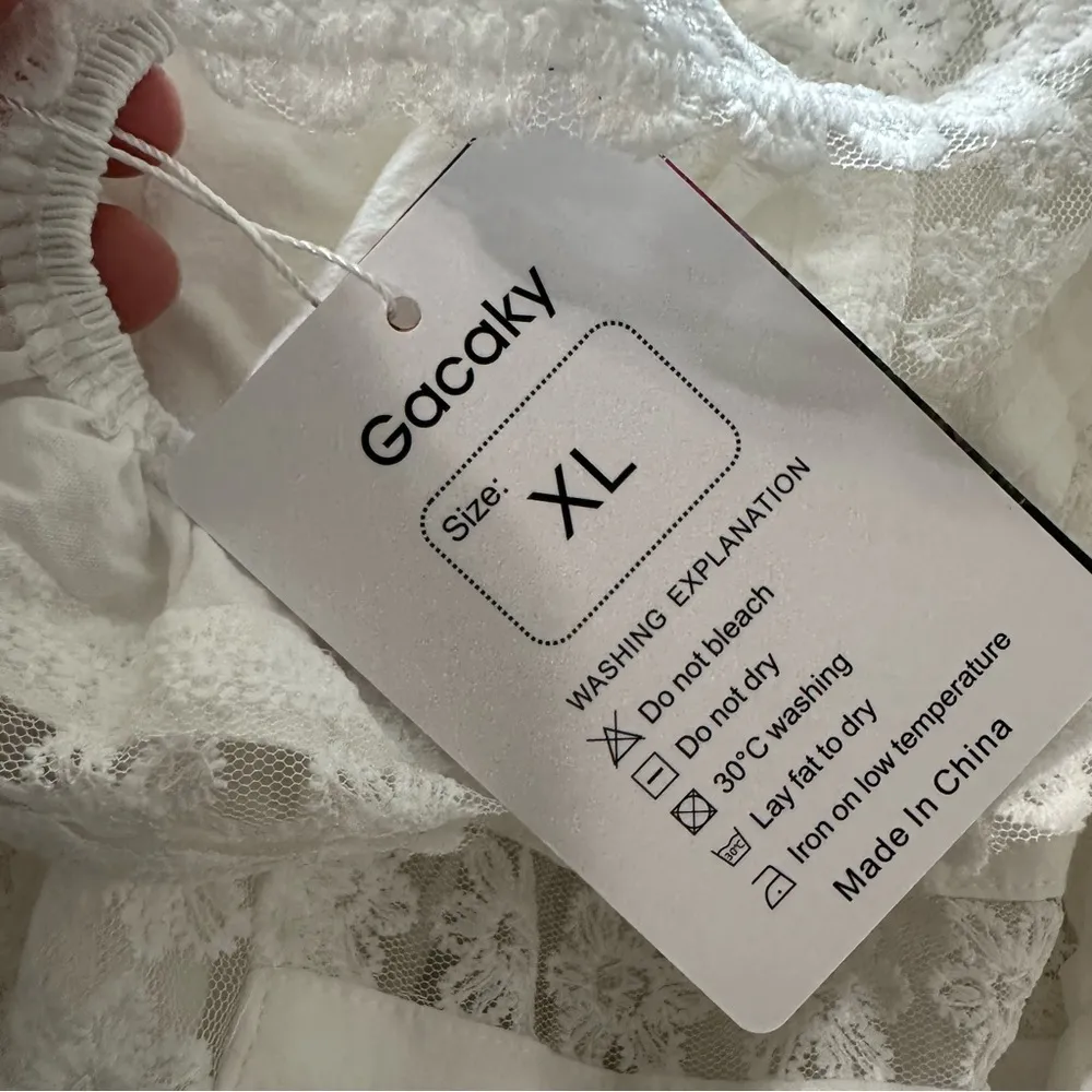 Gacaky Women's Summer Casual Sleeveless Rompers Ruffle Flowy Boho Sun Dr… White Size XL - Image 4