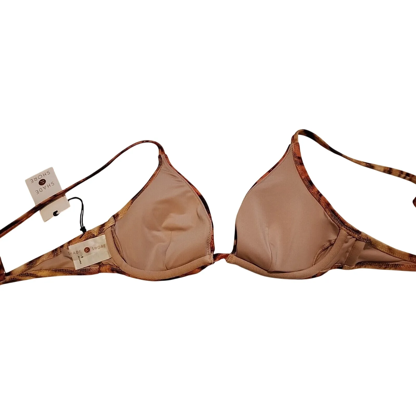 Shade & Shore Tiger‎ Print Bikini Top Removable Pads Swimwear Orange 34 B - Image 2