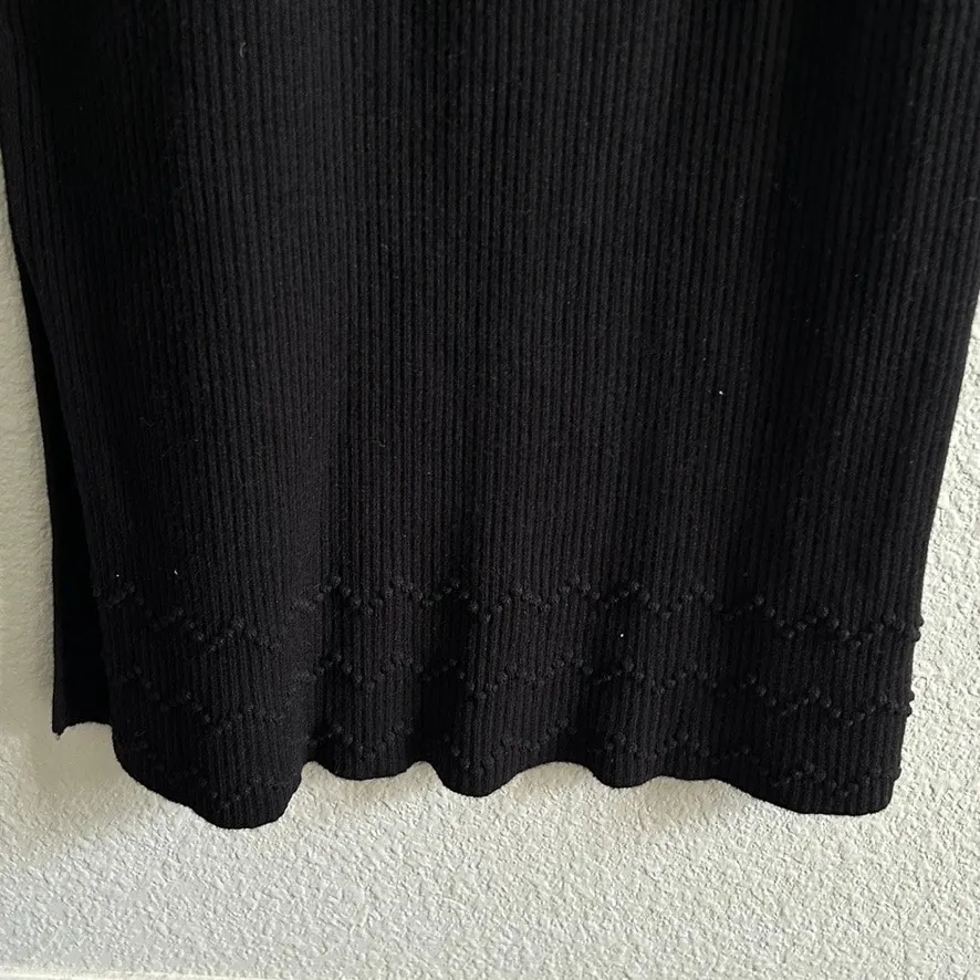 Anthropologie Shea Ribbed Rib Knit Sweater Midi Dress Black Boat Neck Small - Image 10
