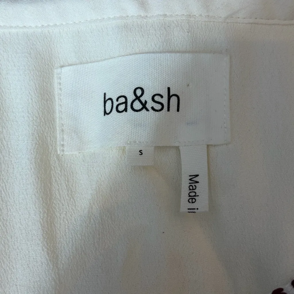 Ba&sh Cream with Embroidered bohemian peasant Accents top blouse size small 6 - Image 4