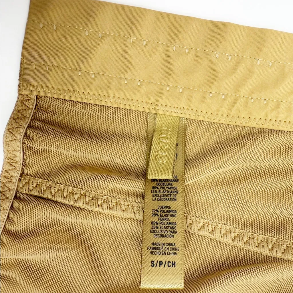 SKIMS Stretch Satin Corset Pyrite Gold - Image 9