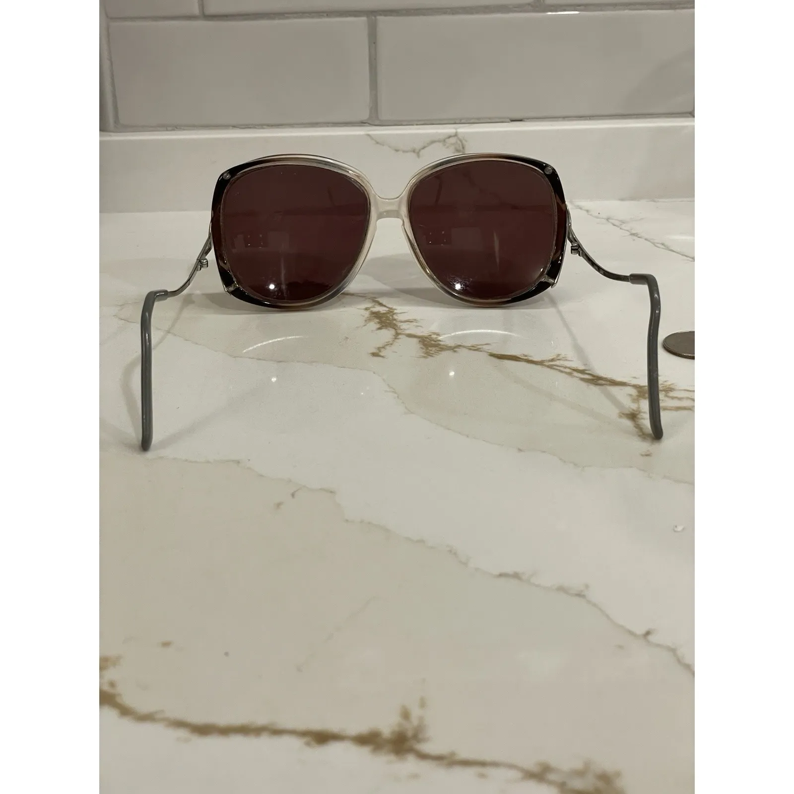 Vintage Univis 140 Sunglasses FRAMES ONLY Women Retro Curved Clear Prescription - Image 4