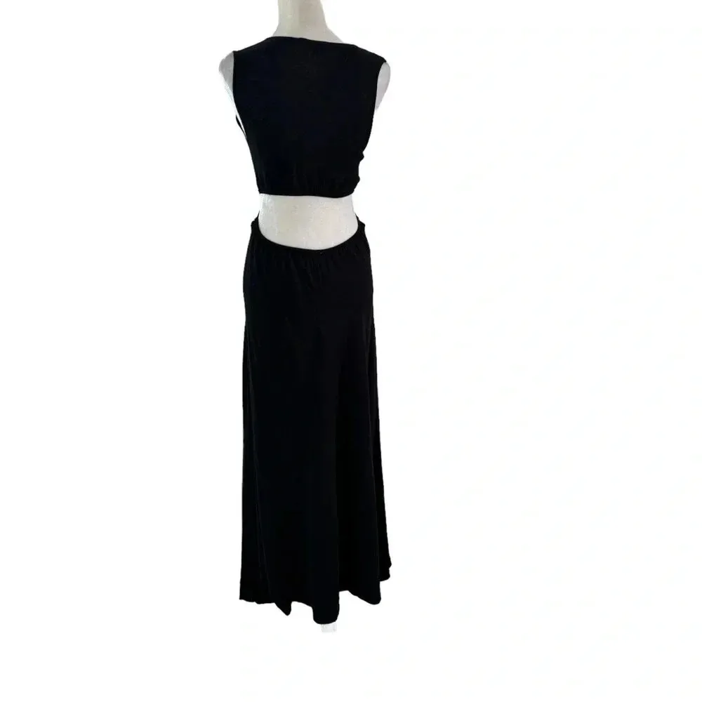 Bec & Bridge Knit Cutout Jimi Maxi Dress Black Size 2 with FLAW - Image 3