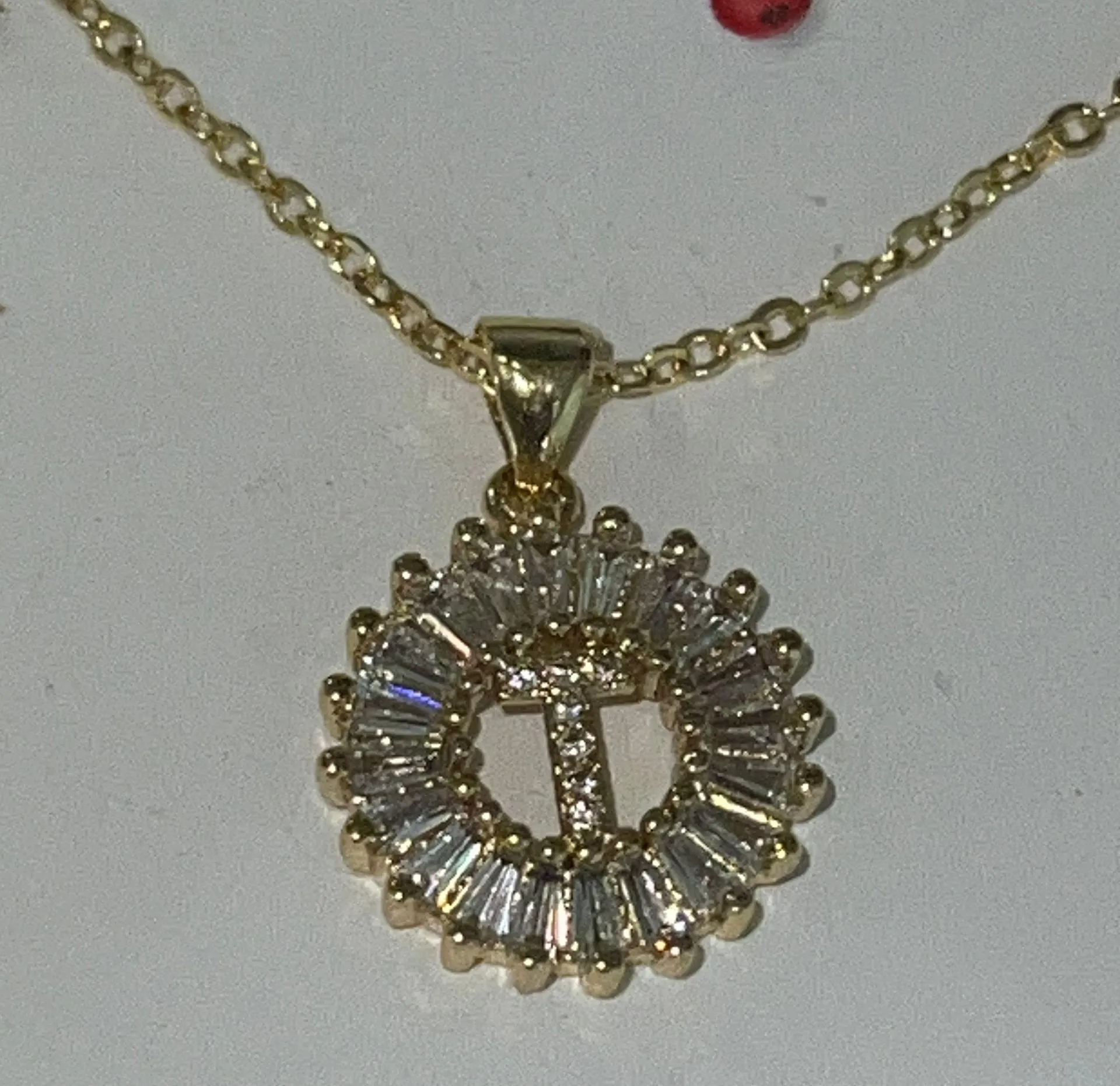 NWT Letter T - Mini Pave Alphabet Pendant Gold Necklace - Image 3