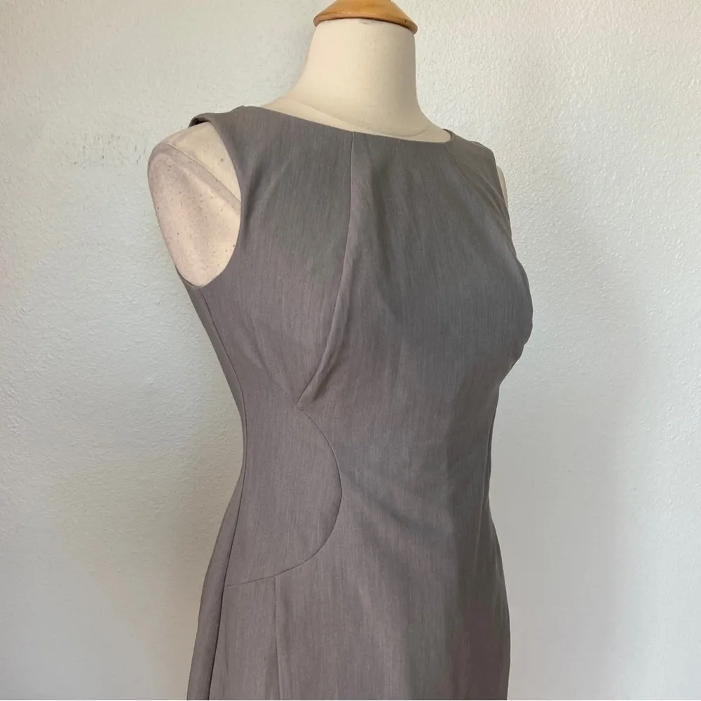 Solid Grey Sleeveless Sheath Dress - Image 3