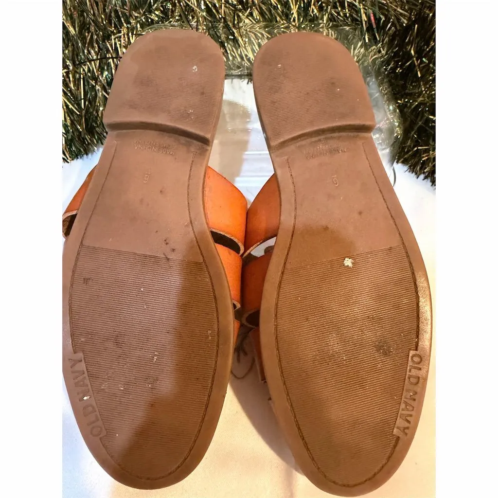 Old Navy Women's Brown Slip-On Fisherman's Mules Size 6 Casual Flats - Image 3
