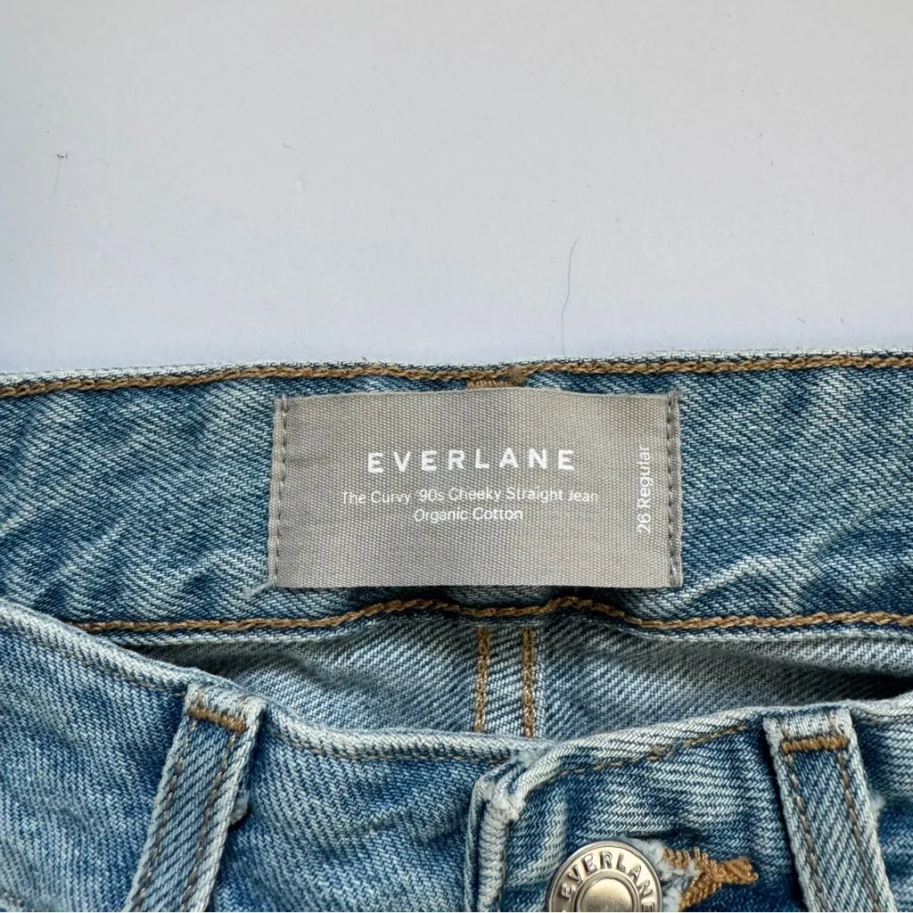 Everlane The Curvy ’90s Cheeky® Jean Sunbleached Blue Wash Size 26 - Image 6