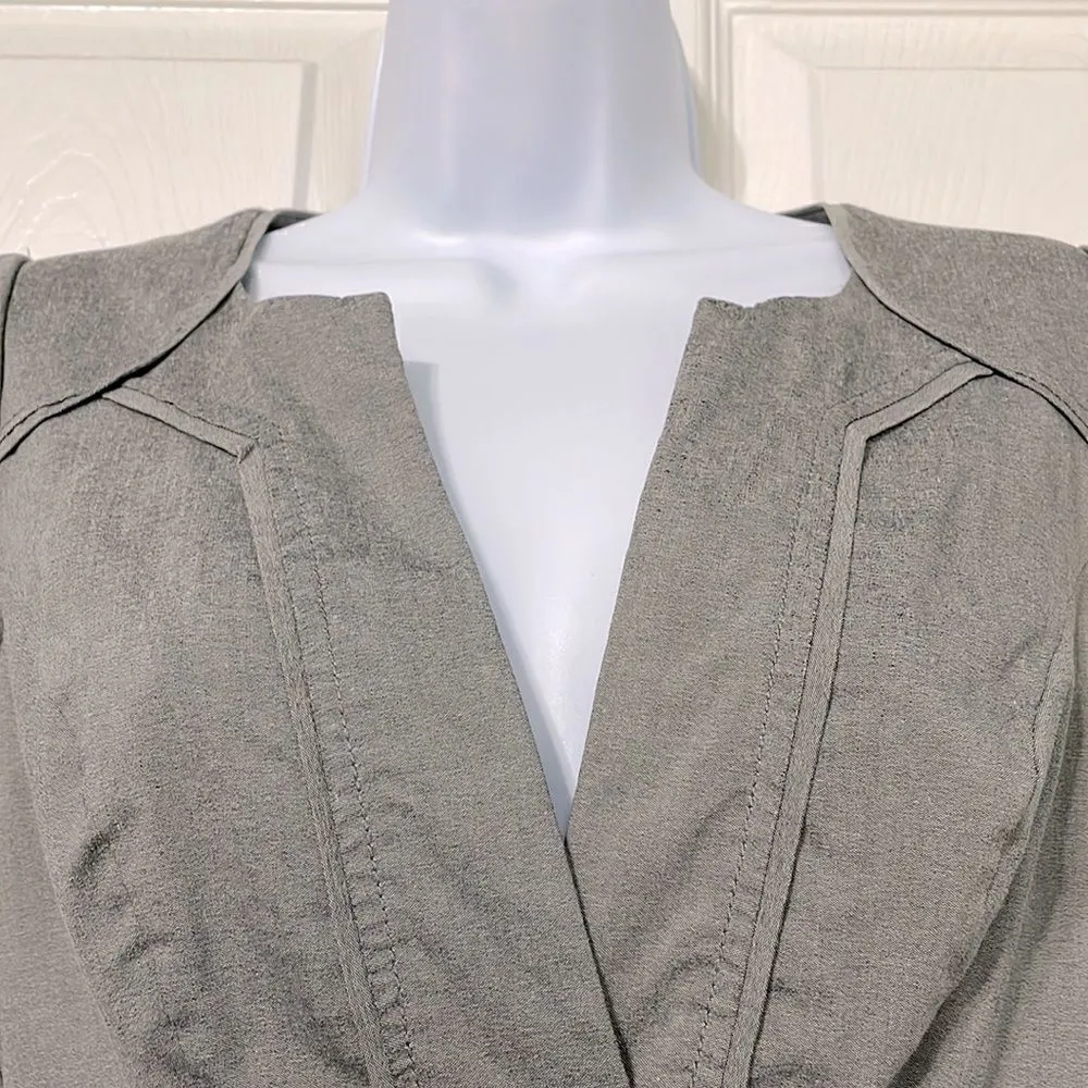 XOXO MIDI Sheath Dress Gray Cap Sleeve VNeck  Size 5/6‎ - Image 4
