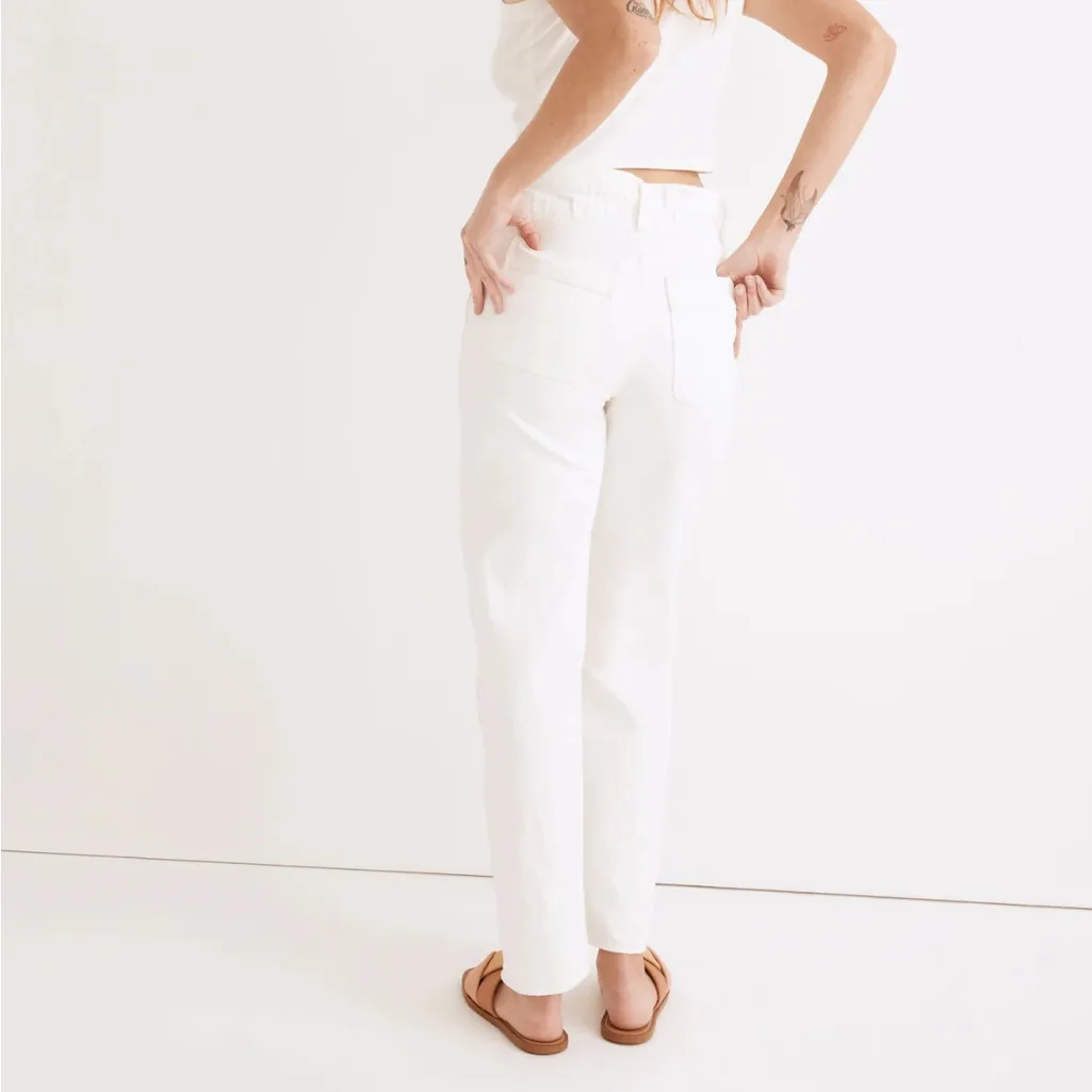 Madewell Convertible Paperbag High Waist Oversized Baggy Dad Jean in Tile White - Image 2