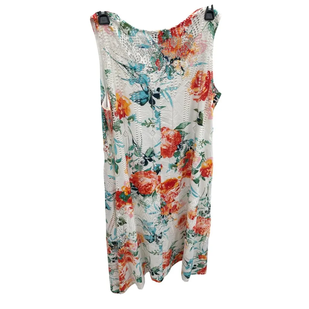 One World Womens orange tan Floral Sleeveless lined lace  dress size M SKU 8465 - Image 11