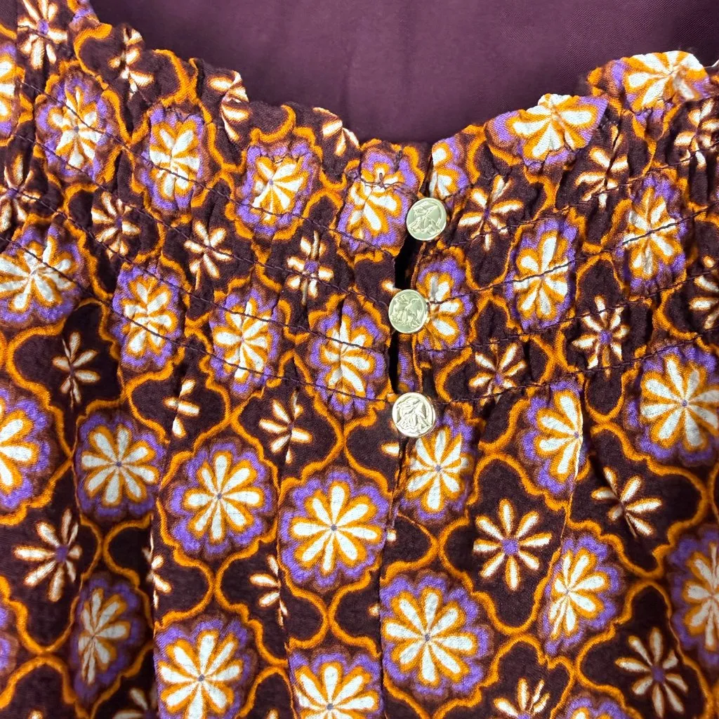 Draper James  Allover Geo Print Long Sleeve Squareneck Top Size Small S EUC - Image 7