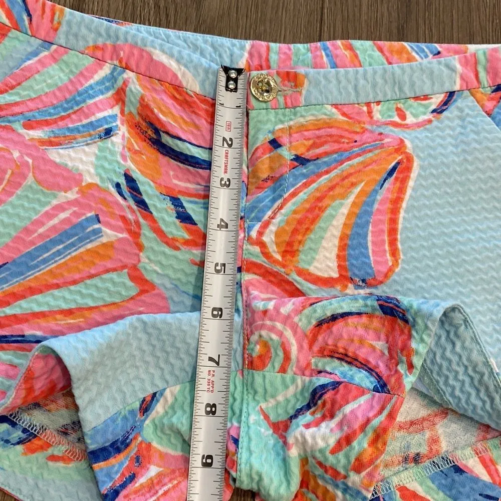 Lilly Pulitzer 3” Shell Print‎ Blue And Pink Shorts Size 0 - Image 7