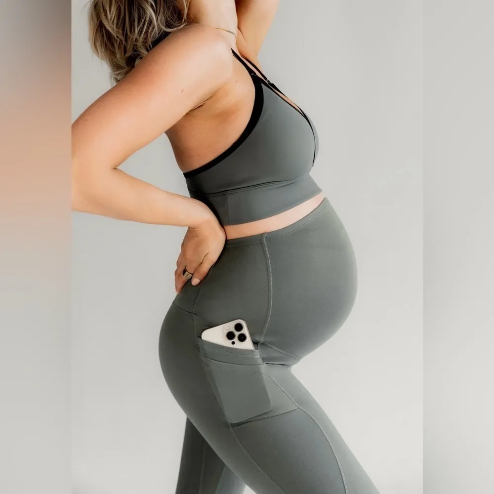 Blanqi Olive Green‎ Maternity Pocket Leggings NWT Medium Green Size undefined - Image 12