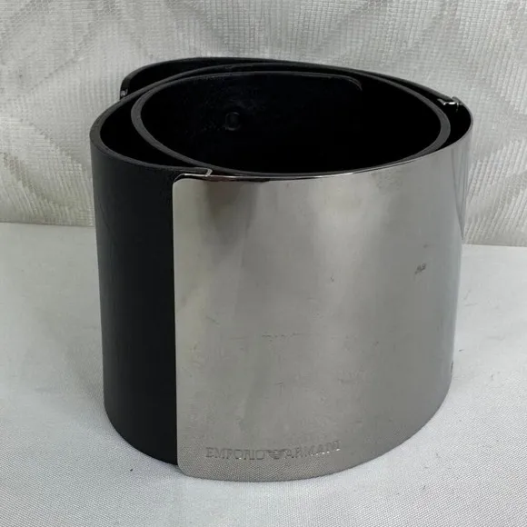 Emporio Armani Women YEWH37‎ Cuffed Wide Leather Belt Size 38 $895 - Image 2