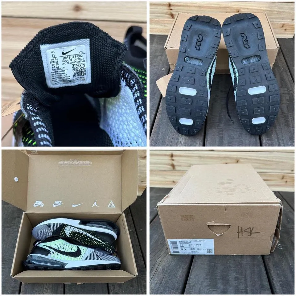 NWT New Black Nike Air Max Flyknit Racer  Sneaker in Fuchsia Dream/Black w/ Box - Image 7