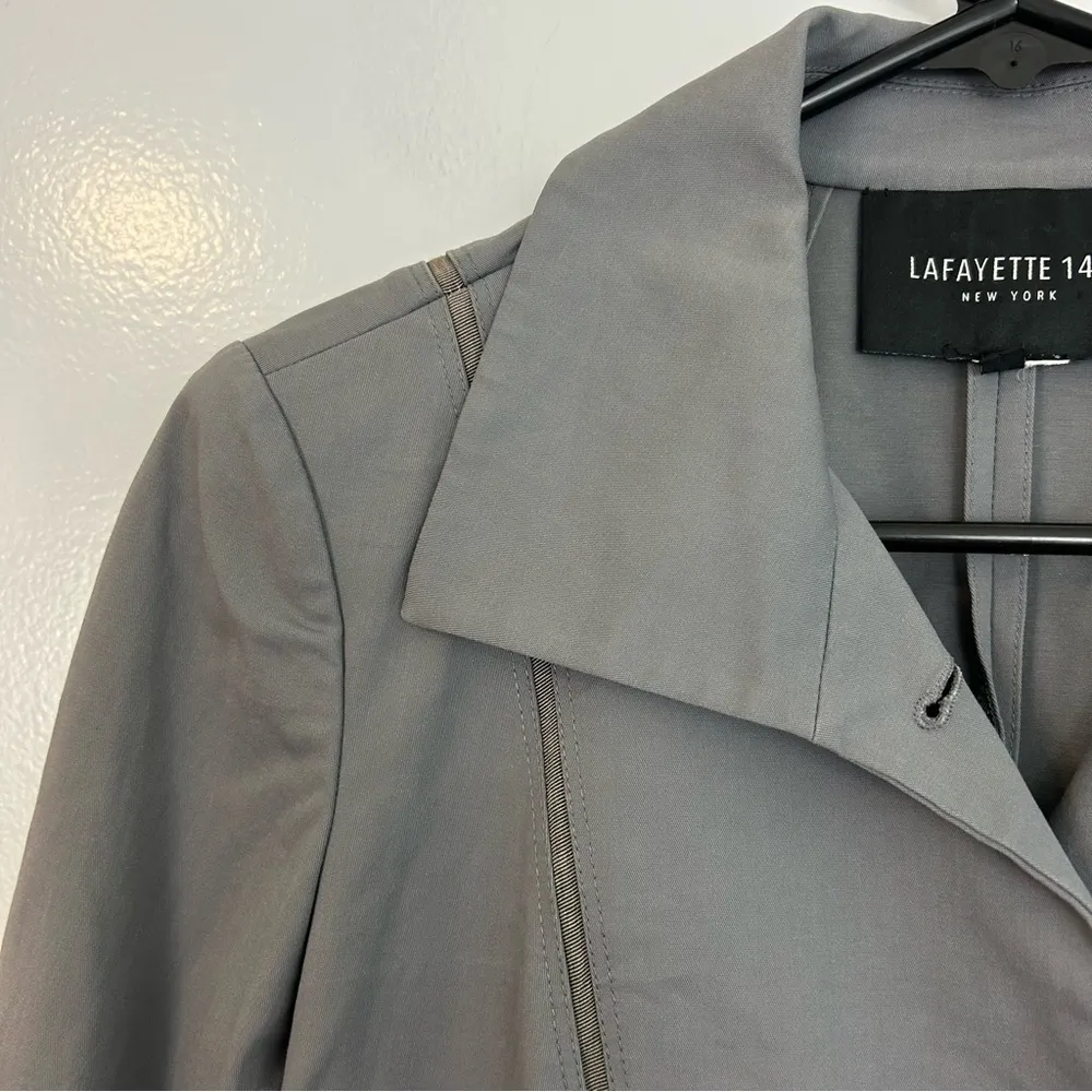 Lafayette 148 Fitted Grey Jacket/Blazer Size 2 Gray - Image 4