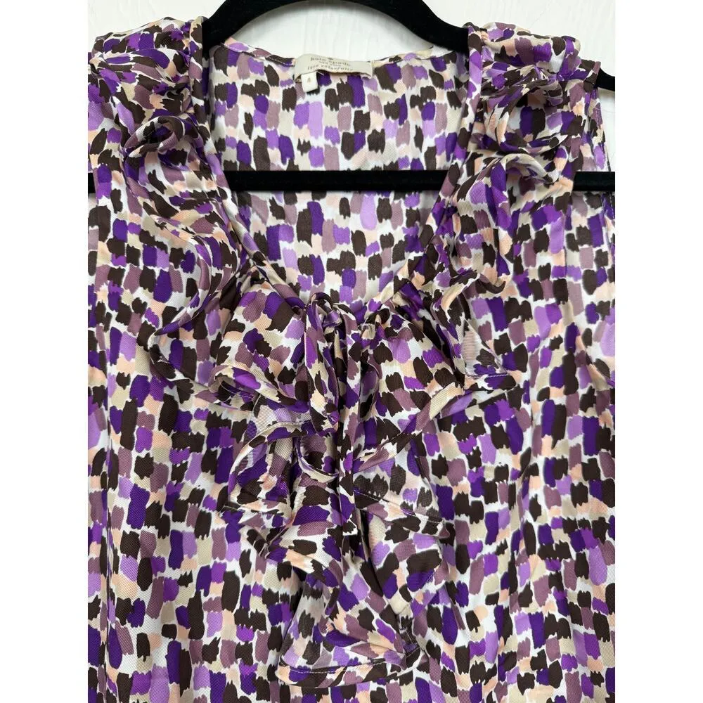 Kate Spade Purple Rock the Casbah 100% Silk Sleeveless Blouse - Image 3