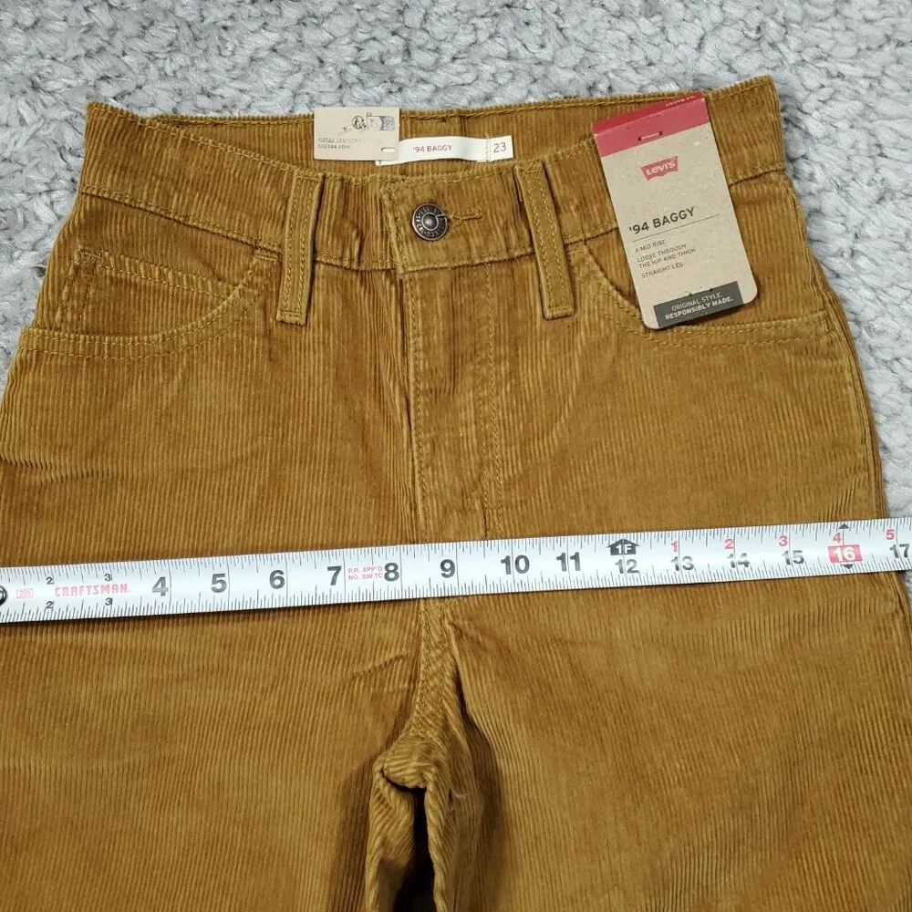 Levi's 94 Baggy Corduroy Brown Straight Leg Loose Pants Y2K 90s Size 23 x 31 - Image 11