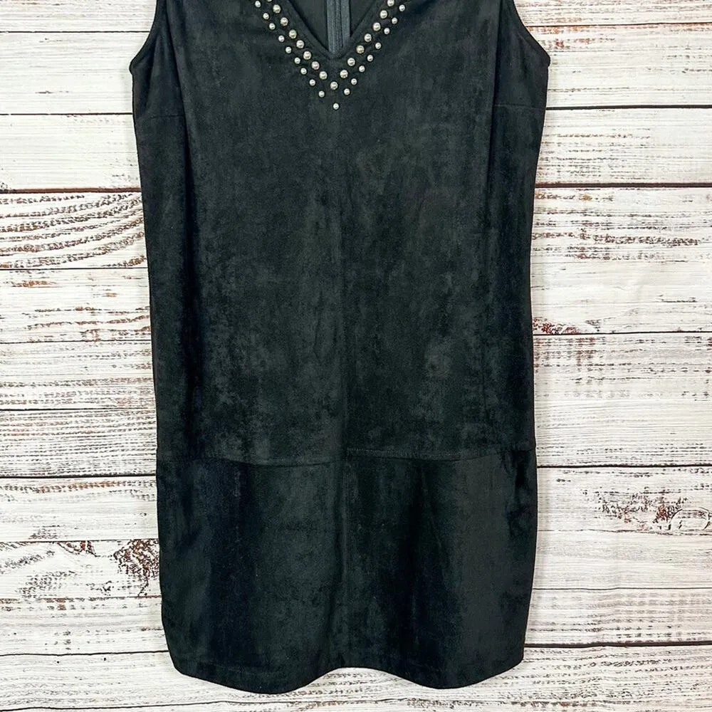 BB Dakota Brayton Black Faux Suede Silver Studded Dress, EUC, Small, MSRP $98 - Image 5