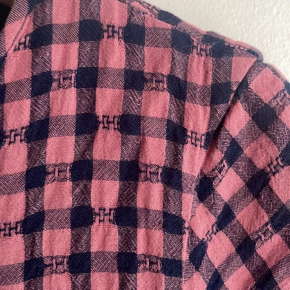 Madewell Short-Sleeve Tiered Mini Dress in Gingham Check - Image 9