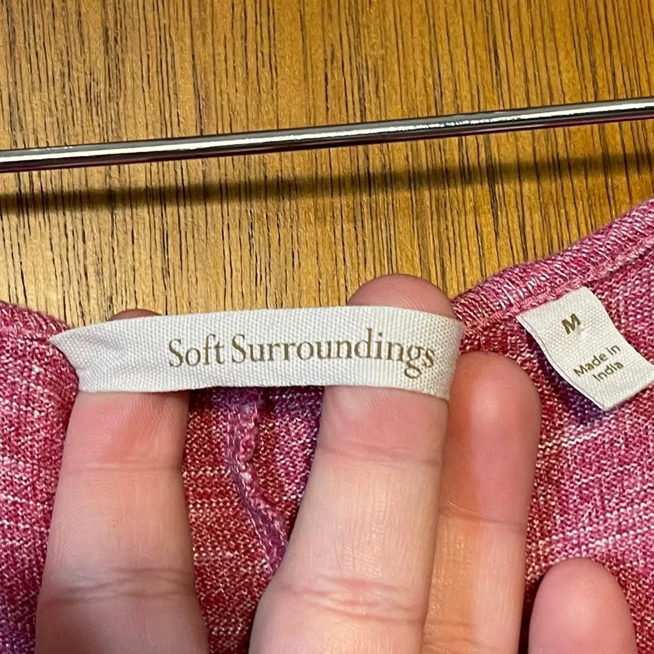 Soft Surroundings Woman's Pink Cold Shoulder Maxi Dress Size Medium - Image 4