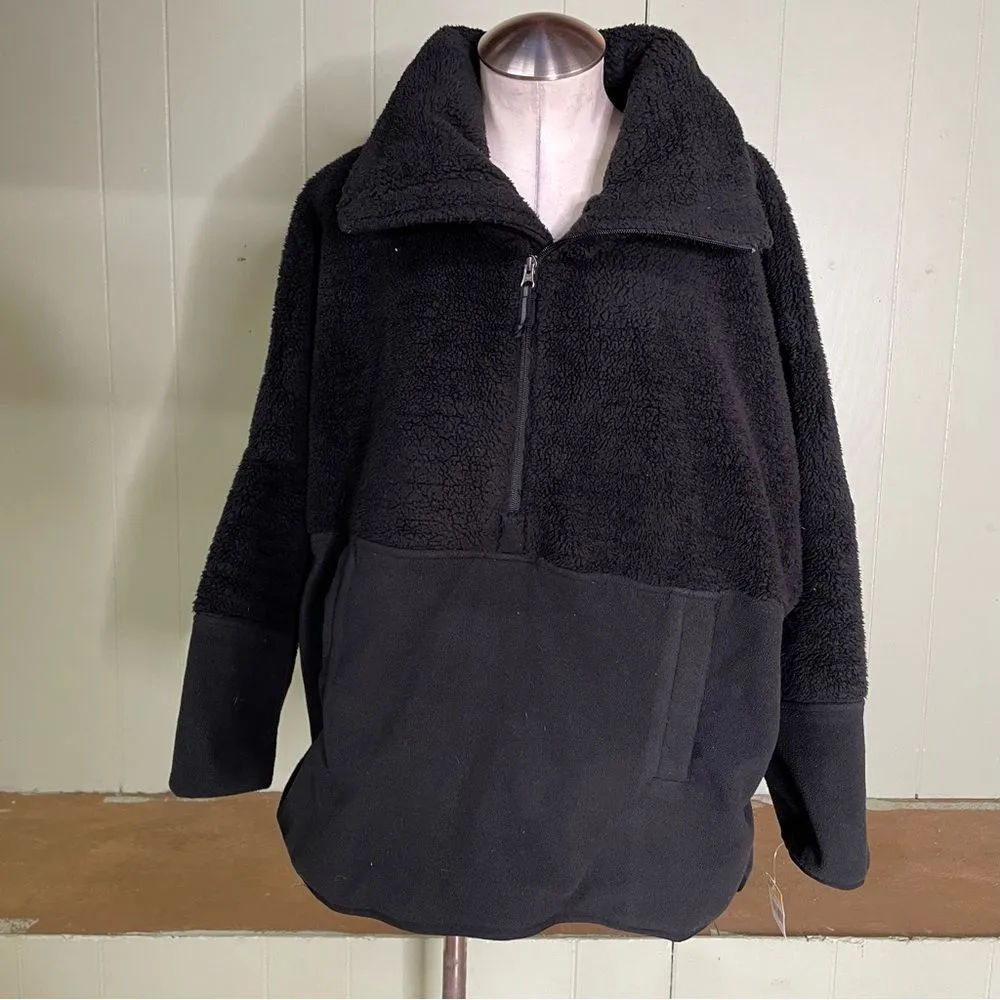 The North Face Womens Campshire‎ Sherpa Fleece Pullover Hoodie Size Large Black - Image 2