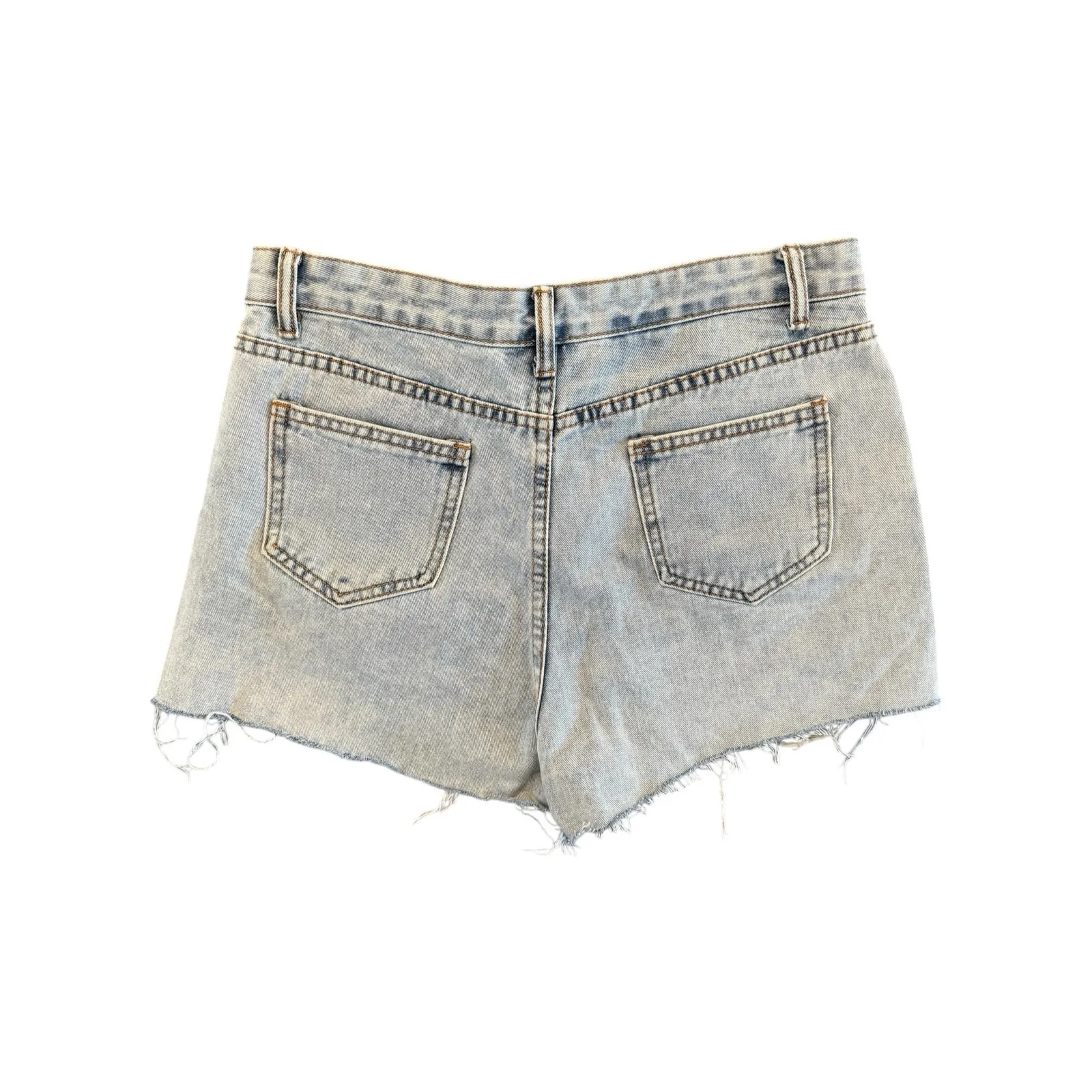 Blue B Rhinestone Fringe Distressed Denim Jean Shorts Women’s Size Large - Image 6