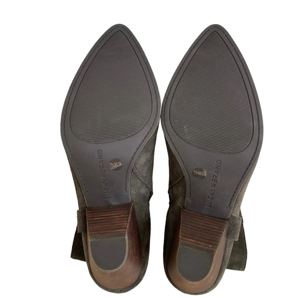 Lucky Brand Women’s Majoko Suede Mid-calf Harness Boots Size 7.5 Dark Moss Green - Image 8