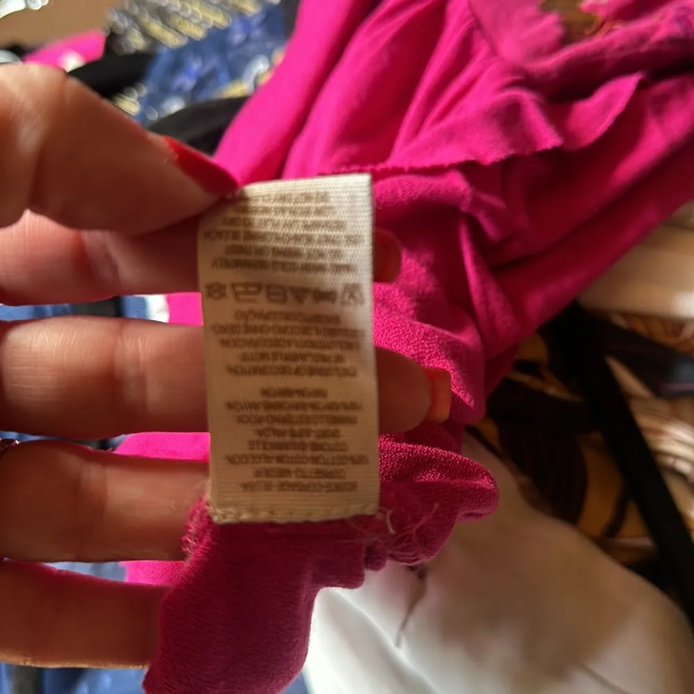 Free People top lined to waist beaded detail hot pink S - Image 8