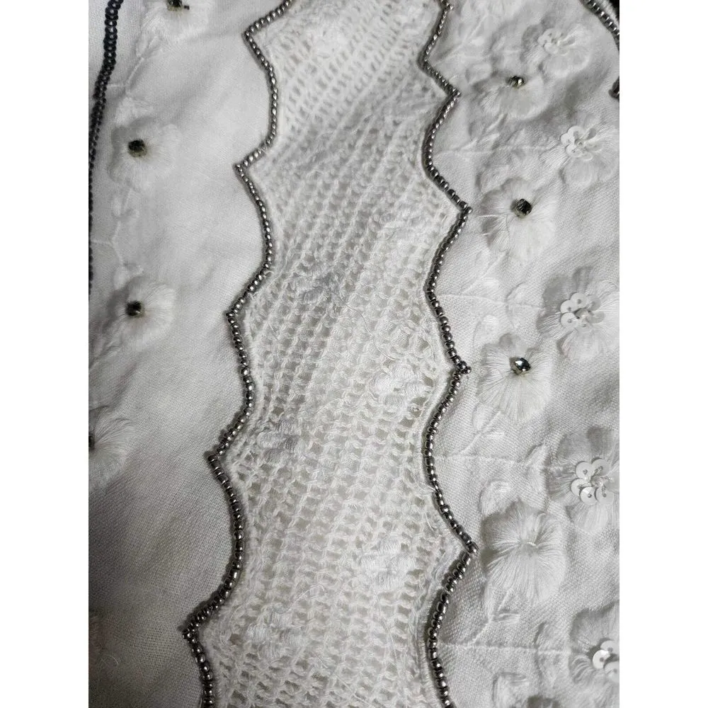 Anthropologie Amalia Lace Beaded Embroidered Blouse Size L. A44 - Image 7