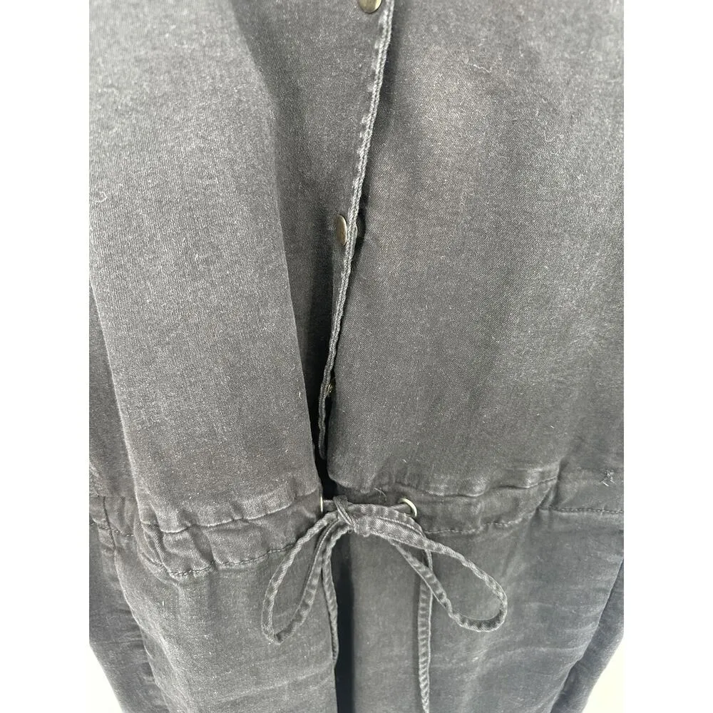 American Bazi Black Long Sleeve Collared Button-Up Casual Jumpsuit Womens Size L - Image 5